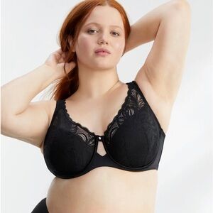 BARE NECESSITIES Bette Lace Contour Bra 46DD NIOR Black